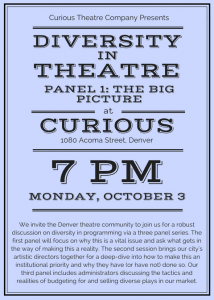 Diversity in Theatre Panel Flyer